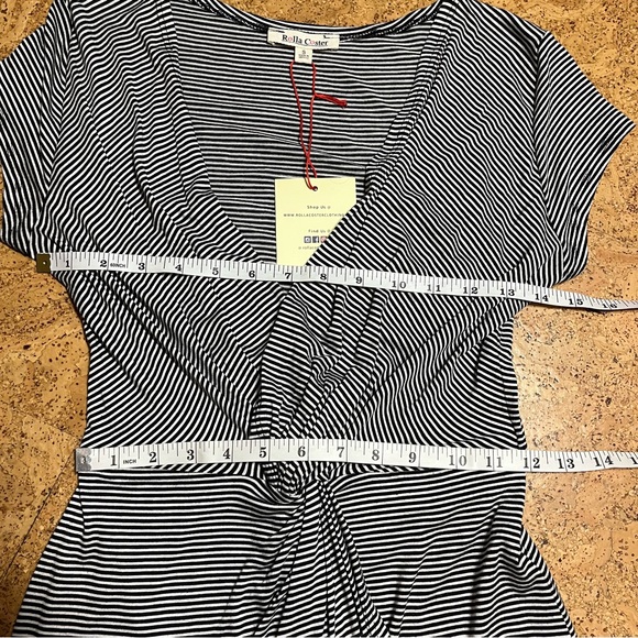 Rolla Coster Black & White Striped Twist Front Dress NWT Sz S - Picture 10 of 11